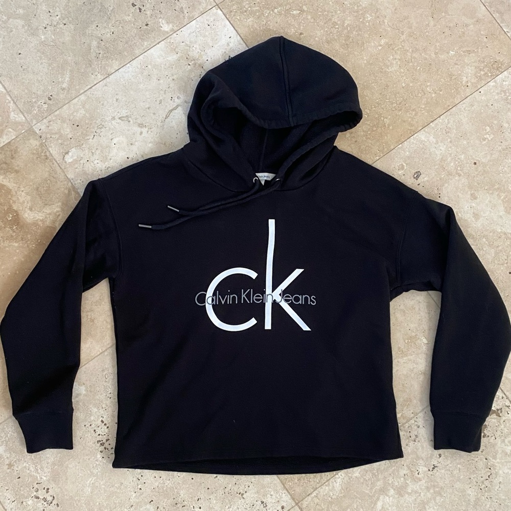 Calvin Klein crop hoodie black